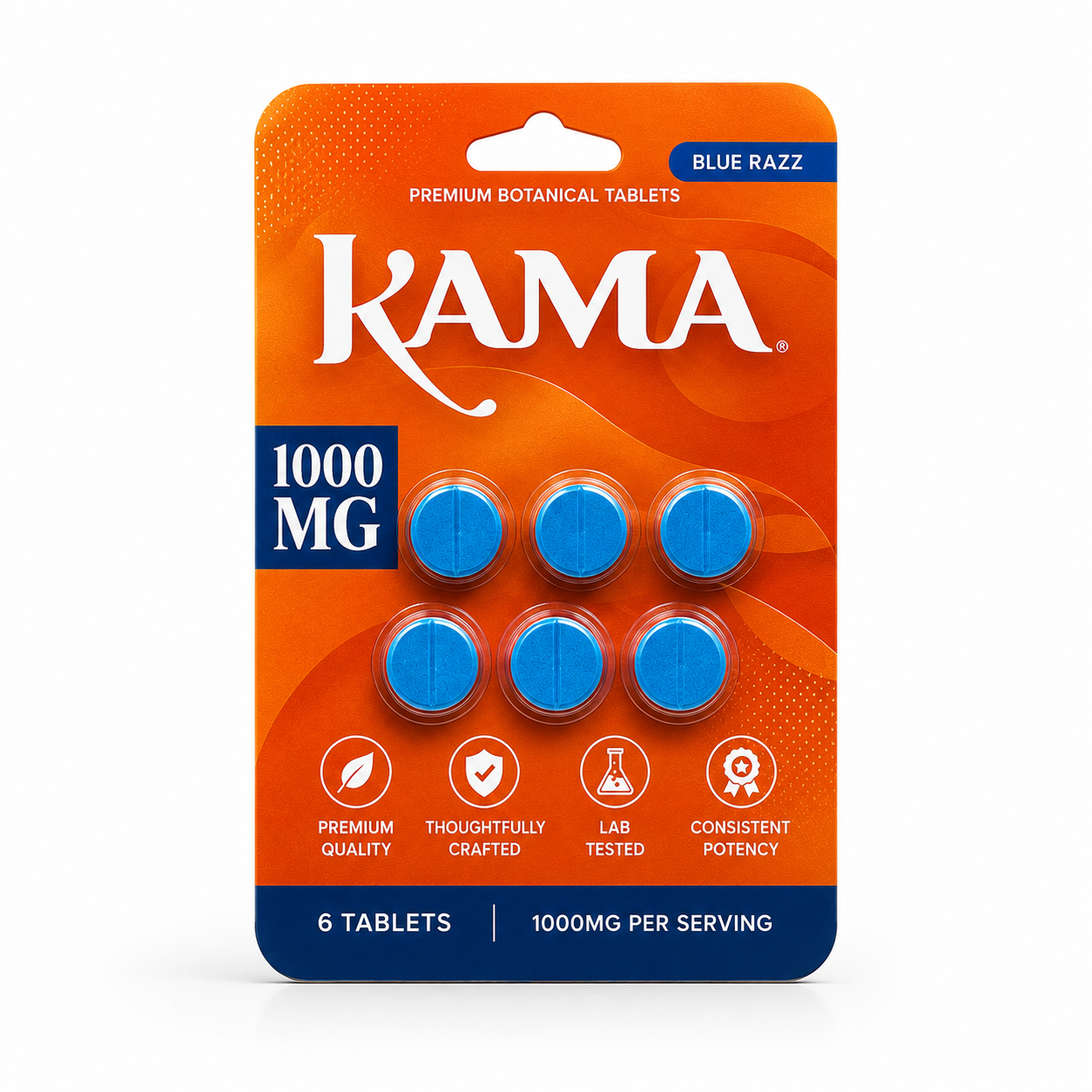 KAMA Blue Razz Vitamin Tablets (6-Pack)